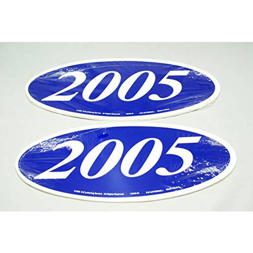 Great Link  타원 모델 Year 자동차앞유리, 윈드실드 Dealer 2 12 스티커 블루/ 화이트 창문 스티커 차량용 Lot (B/ W 2005)