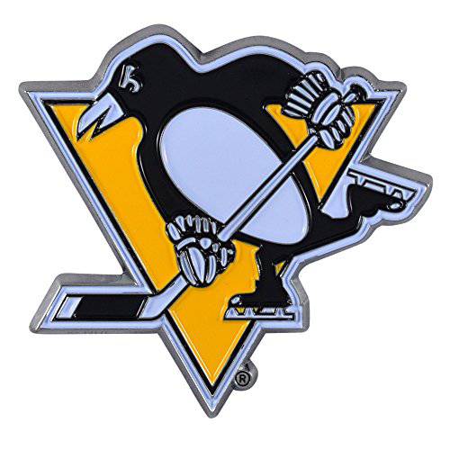 FANMATS - 22246 NHL - Pittsburgh Penguins 메탈 3D 컬러 엠블렘, 앰블럼 2.9x3