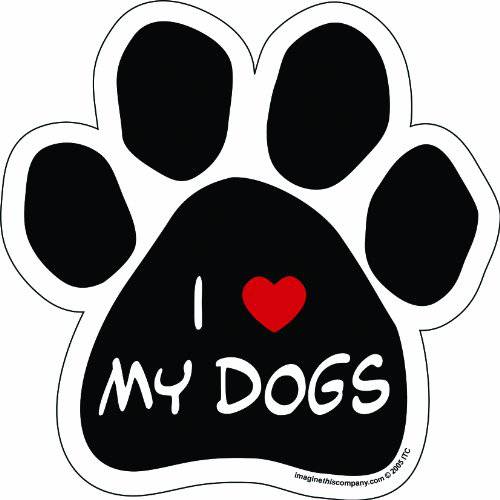Imagine This 발바닥 차량용 자석 I Love My Dogs 5-1 2-Inch By 5-1 2-Inch