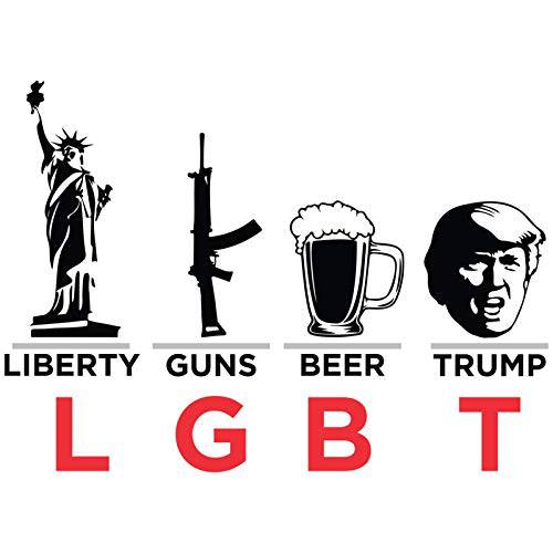 JMM Industries 트럼프 스티커 Liberty Guns Beer Trump LGBT 비닐 데칼 스티커 2-Pack 5.5-Inches Trump Pence 2020 Keep America Great 프리미엄 퀄리티 비닐 스티커 UV 보호 코팅 PDS2041