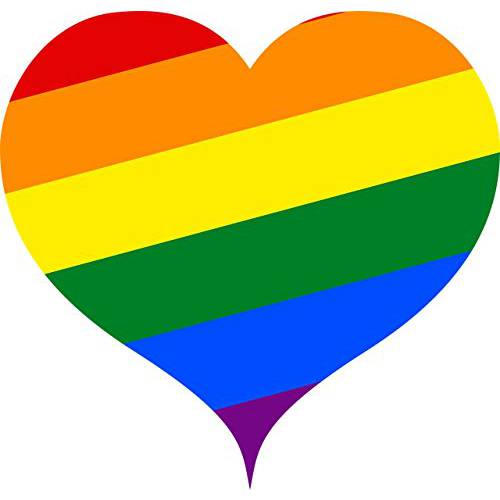 Rogue River Tactical 4 팩 레인보우 깃발 Heart 차량용 데칼 범퍼 스티커 Gay Pride LGBT Gay 레즈비언 양성애자 트랜스젠더 지원 (Heart)