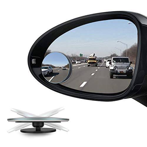 [2-Pack] CBUS 블라인드 스팟 미러, 프레임리스 HD 글래스 후방 조절가능 3M 접착 사이드 거울 자동차, 트럭, SUV | 와이드 앵글 세이프티,안전 뷰