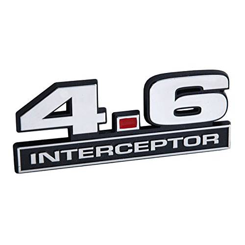 4.6 리터 Interceptor 엔진 왕관 Vic 엠블렘, 앰블럼 in 크롬 블랙 and 레드 - 5 롱