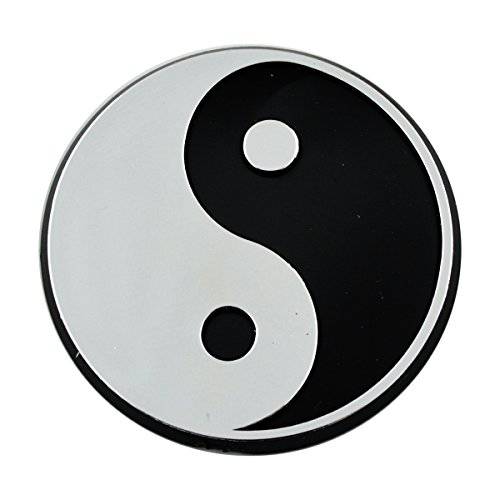 Yin Yang Peace 플라스틱 오토 엠블렘, 앰블럼 - [Silver][2 1/ 2’’ x 2 1/ 2 ’’]