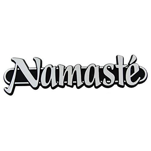 Namaste 플라스틱 오토 엠블렘, 앰블럼 - [Silver][5’’ x 1 1/ 4’’]
