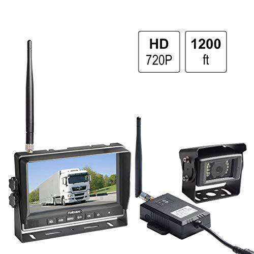 Haloview RD7 무선 롱 레인지 후방카메라 시스템 키트 7’’ 720P HD 디지털 모니터 빌트인 DVR 후방관측 관측 리버스 카메라 트럭/ 트레일러/ 버스/ Rv/ Pickups/ 캠핑