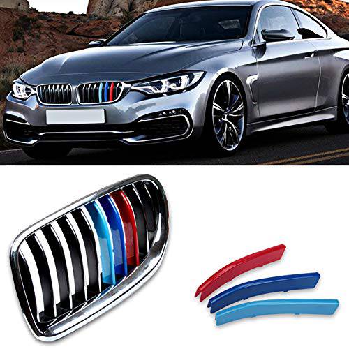 VANJING M-Colored 줄무늬 그릴 트림 2011-2013 BMW F10 5 시리즈 528i 535i 550i 키드니 Grills
