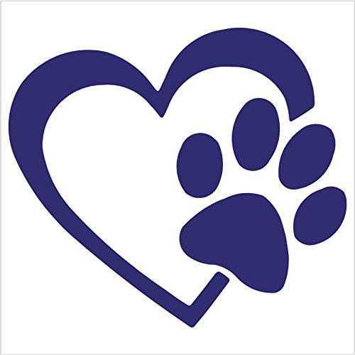 Heart DOG PAW Puppy Love 4 컬러 퍼플 비닐 데칼 창문 스티커 자동차 트럭 윈도우 벽 노트북 and Other stuff.