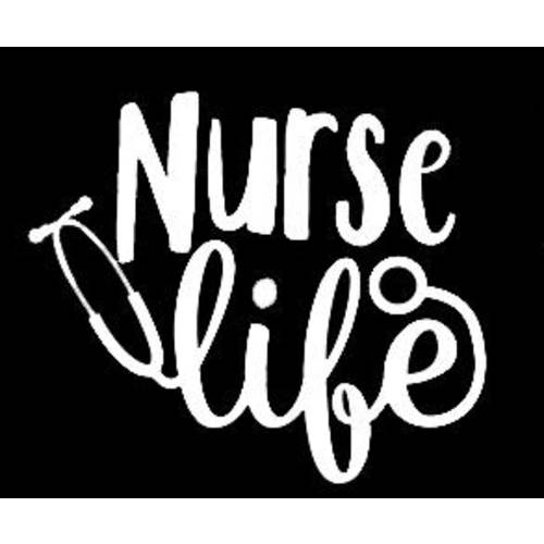 LLI Nurse Life | 데칼 V inyl 스티커 | 자동차 트럭 밴 벽 노트북 | 화이트 | 5.5 x 4.7 in | LLI 1175