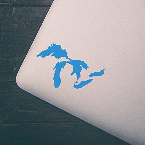 Great Lakes Michigan 프리미엄 내후성 비닐 차량용 데칼 범퍼 스티커 라이트 블루 스탠다드