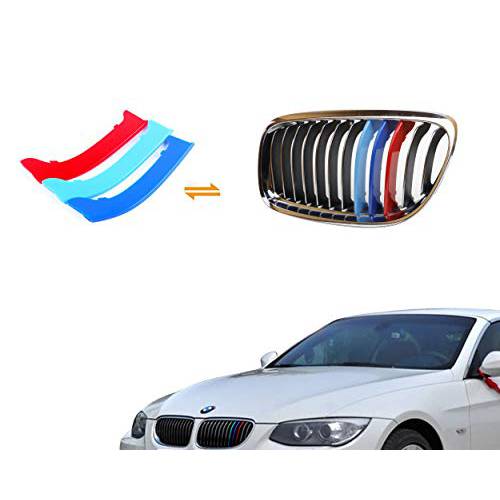 Jackey Awesome Exact 호환 ///M-Colored 그릴 트림 for 2009-2012 BMW E90 E91 3 Series 325i 330i 335i 328i Regular 키드니 그릴 for BMW 2009-2012 3 Series 12 Beams