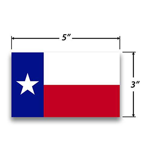 2-Pack Texas State 깃발 데칼 스티커 | 5-Inches by 3-Inches | 프리미엄 퀄리티 비닐 | PD349