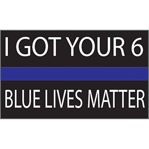 Thin 블루 라인 - 블루 Lives Matter 깃발 스티커 5x3” - 산업용 강화 비닐 데칼 자동차, 트럭, RV SUV’s&  보트 - 지원 of Police and Law Enforcement Officers (I Got Your 6)