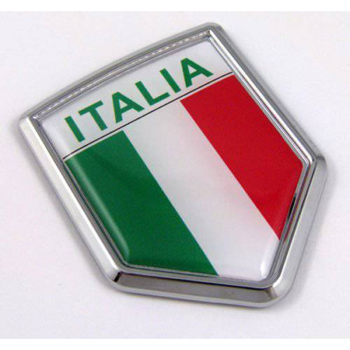 Car Chrome Decals CBSHD101A Italia 이탈리아 이탈리안 깃발 차량용 크롬 엠블렘, 앰블럼 데칼 3D 스티커