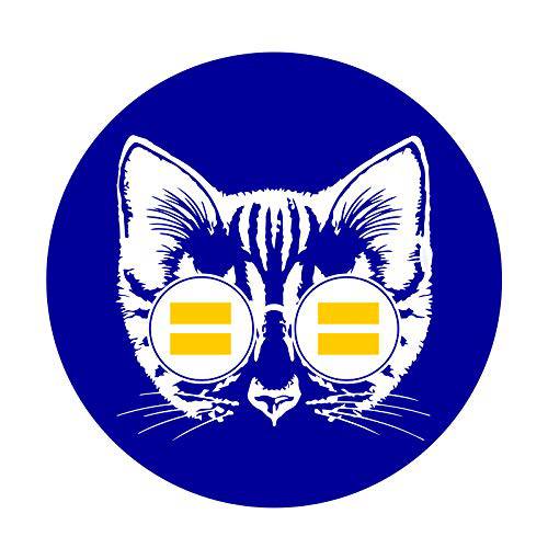 EvolveFISH Equality 고양이 범퍼 스티커 - [5 직경]