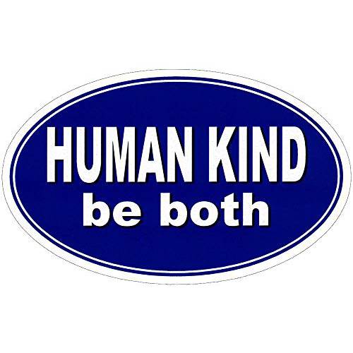 인간 KIND, Be Both - 스몰 범퍼 스티커 or 노트북 데칼 (5 X 3)