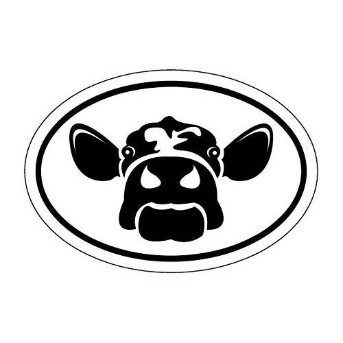 WickedGoodz  타원 Farm Cow 깃발 데칼 - Funny 범퍼 스티커 - Americana 스티커