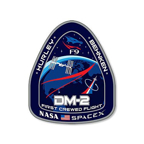 DM-2 First Crewed 비행 스티커 (f9 드래곤 Mission spacex 스페이스 x 로고 NASA)