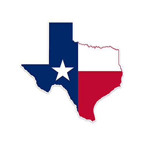Bargain Max Decals - Texas State 맵 깃발 -스티커 데칼 노트북 차량용 노트북 4 x 4 (컬러)
