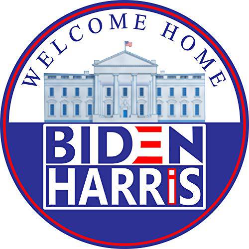 Biden-Harris Victory Bumper-Sticker - 조& Kamala 웰컴 to The 화이트 집 President-ial Political 데칼 (3 x 3 인치) | 차량용 오토 Vote Democrat-ic 2024 선거 4 More Years 보다나은 Than 마그넷