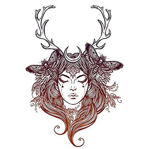 EW Designs  예쁜 Wilderness Forest Moon Goddess Antlers 2 비닐 데칼 범퍼 스티커 (4 톨)