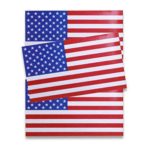 JUSTTOP 5x3 아메리칸 깃발 Patriotic Stars and 반사 Stripes 오토 데칼 범퍼 Sticker(3 Pcs)