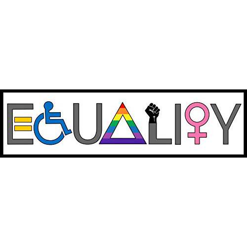 Equality Bumper-Sticker - We are 모든 파워풀 Valuable Deserving& Equal 비닐 데칼 6 x 2 차량용 Auto-Mobile 차량 창문 LGBT-Q-IA Gay Pride 여성 BLM+  보다나은 Than 마그넷