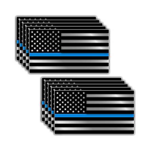 10 팩 of ThinBlueLine Police 장교 BLM 아메리칸 깃발 비닐 데칼 스티커 차량용 트럭 2 x 4