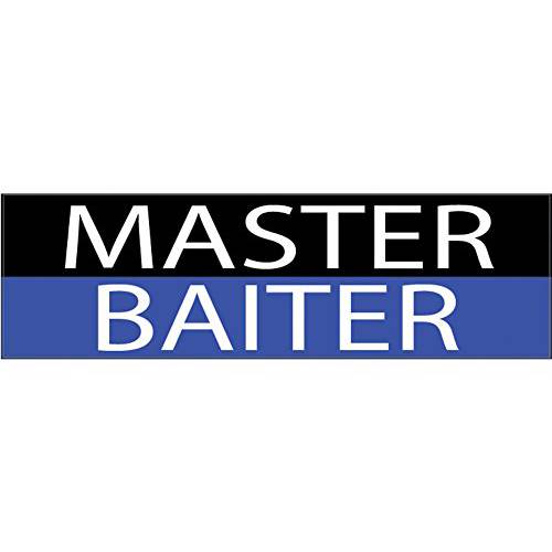 10in x 3in 라지 Funny 오토 데칼 피쉬 범퍼 스티커 어업 마스터 Baiter 차량용 트럭 보트 RV 로드 (마스터 Baiter)