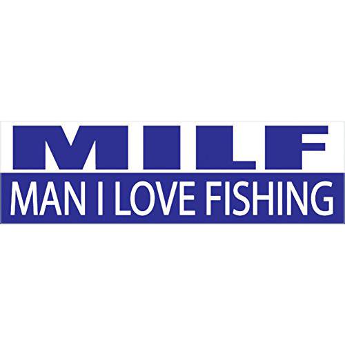Rogue River Tactical 10in x 3in 라지 Funny 오토 데칼 범퍼 스티커 어업 Milf Man I Love 어업 차량용 트럭 보트 RV 로드 (Milf)