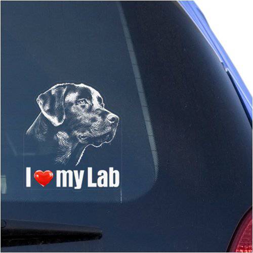 I Love My Lab 래브라도 Retriever 클리어 비닐 데칼 스티커 창문, 강아지 사인 아트 프린트