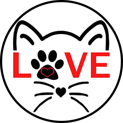 고양이 Lovers Bumper-Sticker - 애완동물 소유자 Love Paw 비닐 데칼 3 x 3 인치 | 차량용 Auto-mobile 창문 물병, 워터보틀 트리트먼트 그릇 Kitty Kitten Meow 동물 스테이션 사인+  보다나은 Than 마그넷 스틱,막대 Anywhere