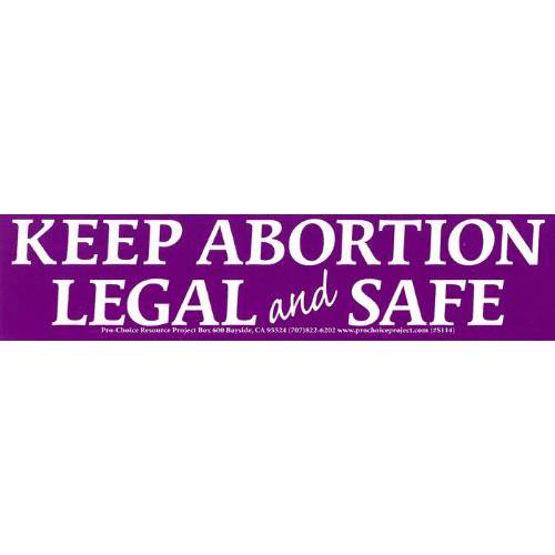 Peace Resource Project  유지 Abortion 법정&  세이프  Pro-Choice 범퍼 스티커/ 데칼 (11 X 2.5)