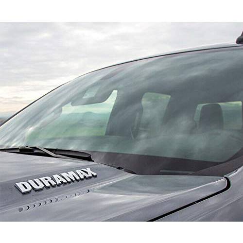 1 x DURAMAX 후드 레터 로고 엠블렘, 앰블럼 배지 접착 네임플레이트 교체용 쉐보레 실버라도 1500 (크롬)