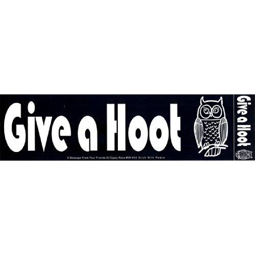 Give a Hoot - 자석 범퍼 스티커/  데칼 자석 (10.5 X 3)