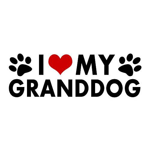WitnyStore I Love My Granddog 스티커 - Multisurface 데칼 - 듀러블 and 방수 강아지 Lover 스티커S 자동차 트럭 RVs 윈도우 자물쇠 노트북 and More - 2.5 W x 7.5 L