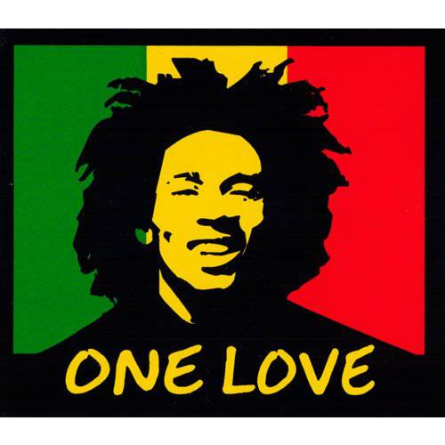 Peace Resource Project 원 Love - Rasta 컬러 Bob Marley - 범퍼 스티커/ 데칼 (4.25 X 3.75)