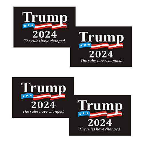 4 팩 Trump 2024 스티커, 7.87 x 5.11 Trump 2024 The 규칙 Have Changed 자동차 범퍼 스티커 데칼 탈부착가능 접착, 방수 and Non-Fading, 적용가능한 자동차, 노트북, 창문, etc...Decoration
