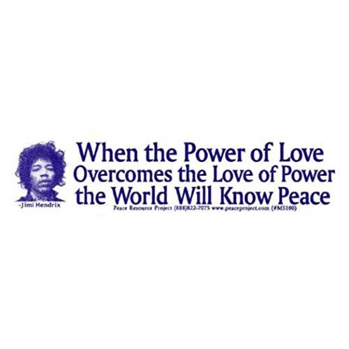 Peace Resource Project 지미 Hendrix 파워 of Love Peace Anti-War 스몰 범퍼 스티커 or 노트북 데칼 (6.25-by-1.75 인치
