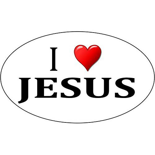로그 강 전술 I Love Jesus 스티커 종교적인 Christian 자동차 데칼 범퍼 스티커 타원