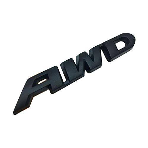 HUAYT AWD 엠블렘, 앰블럼 스티커, 1Pack 범용 징크,아연 합금 배지 데칼 Suit 포드/ 지프// 토요타/ 혼다/ 닛산/ 쉐보레 모든 4x4 휠 드라이브 SUV (AWD-Black)