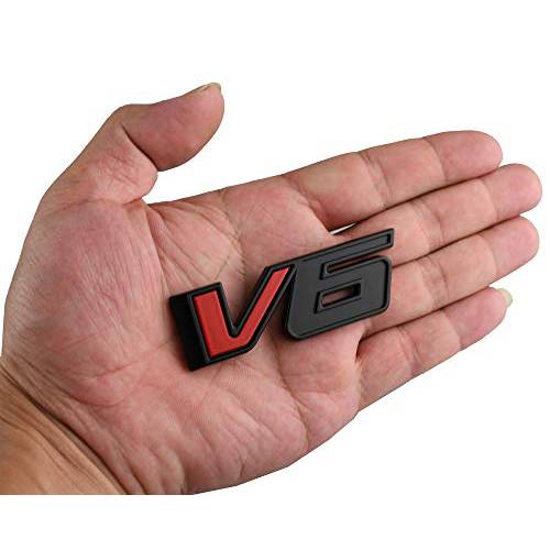 1pcs V6 엠블렘, 앰블럼 3D 배지 트럭 네임플레이트 스티커 데칼 교체용 17-21 캐니언 콜로라도 (블랙/ 레드)