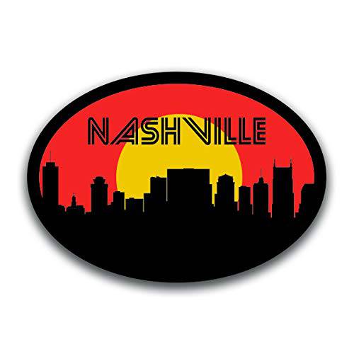 Nashville 테네시 Skyline 비닐 데칼 스티커 | 자동차 트럭 밴 SUV 윈도우 벽 컵 노트북 | 풀 컬러 프린트 | 5.5 인치 | KCD2599