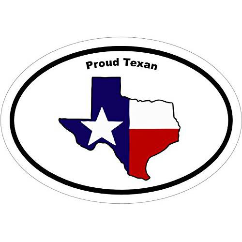 타원 비닐 Proud Texan 데칼 - Texas 범퍼 스티커 - Texas 스티커