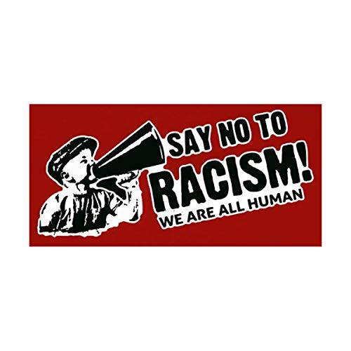 Say No to Racism We are 모든 인간 Anti-Racist 스몰 범퍼 스티커 or Social 저스티스 노트북 데칼 4.5-by-2.2 인치
