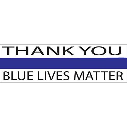 10in x 3in 라지 블루 Lives Matter 깃발 오토 데칼 범퍼 스티커 지원 Law Enfocement Police Officers ThinBlueLine (Thank You)