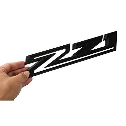 1x New Z71 엠블럼 교체용 2019-2021 실버라도 1500 2500 3500 데칼 배지 84632695 네임플레이트 OEM (매트 블랙)