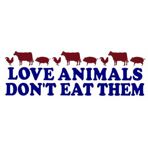 Peace Resource Project Love 동물, Don’t Eat Them - Vegetarian 비건 자석 범퍼 스티커/ 데칼 자석 (7.5 X 3)