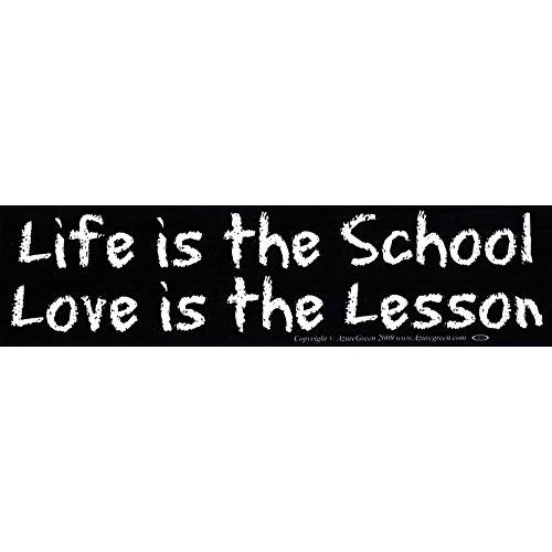 AzureGreen Life is The 학교, Love is The 레슨, 수업 - 자석 범퍼 스티커/ 데칼 자석 (11.5 X 3)