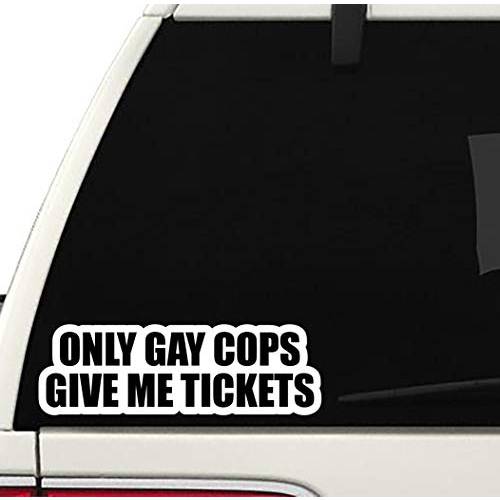 ONLY Gay 경찰 GIVE ME 티켓 데칼 자동차 트럭 창문 범퍼 스티커 부스트 로우 유로 Illest JDM KDM Funny 농담 충돌